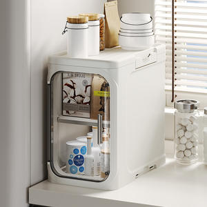 Étagère de rangement pliable blanche pour espaces étroits de salle de bain, en PP, avec roulettes, pour rangements fins et bacs de rangement en plastique - Product Image 3