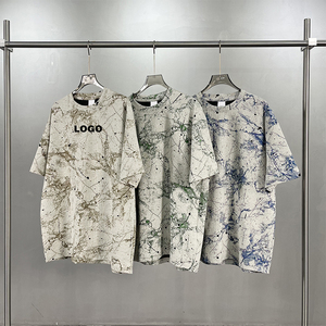 Nuova T-shirt personalizzata da uomo con stampa animalier effetto burnout Cold Plum 200gsm, 60% cotone 35% poliestere 5% spandex, maniche corte, delicata sulla pelle - Product Image 3