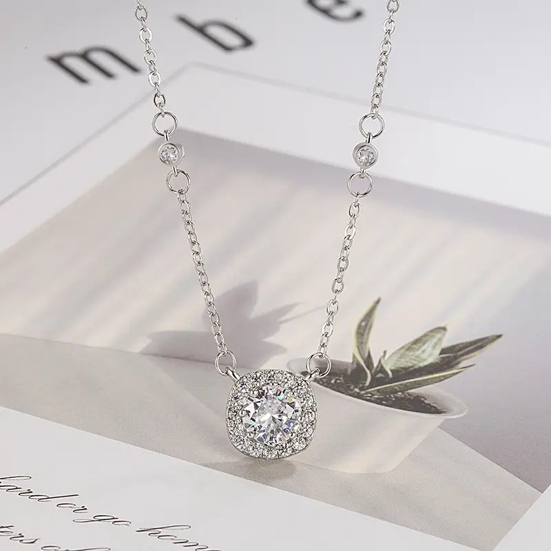 Cadenas de plata 925 al por mayor 2023 bisuteria americano diamante indio collar conjuntos joya plata Ley 925 original gargantilla