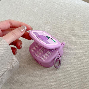 Designer d'aubergine de dessin animé 3D amusant pour <span class=keywords><strong>AirPods</strong></span> 3 1 2 Pro housse antichoc en Silicone souple pour étui pour écouteurs sans fil Airpod Pro - Product Image 5