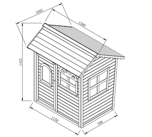 Cabine en bois pour enfants, petite maison de jardin en bois, maison de jeux en bois avec glissière en plastique personnalisé - Product Image 5
