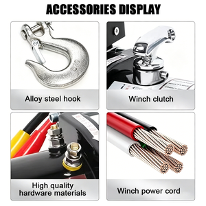 Cabrestante Eléctrico Premium Impermeable para Coche 12V 12000 Libras de Capacidad de Tracción <span class=keywords><strong>con</strong></span> Motor de Cobre Puro, Guía de Cable y Gancho - Product Image 3