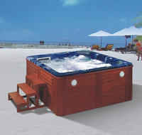 Baignoire de massage en acrylique pour 2 personnes Bain à remous extérieur Hôtel Bain de luxe Bain autoportant Hydromassage