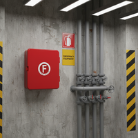 Armoire murale personnalisable en PRV rouge étanche pour équipement de sécurité et enrouleur de tuyau d'incendie à usage commercial, facile à utiliser