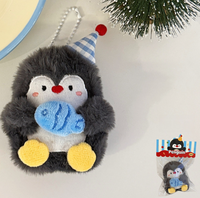 Porte-clés pingouin en peluche mignon, breloque décorative pour sac à dos, petit cadeau pour les couples et les meilleurs amis