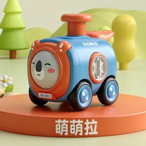 Nuevo bebé inercia coche juguetes juego interactivo prensa fricción cara cambio Mini dibujos animados Animal silbato tren para niños