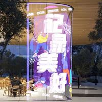 Affiche numérique LED couleur pleine, la plus légère et la plus fine pour intérieur, film adhésif transparent souple pour vitrine P25, publicité murale