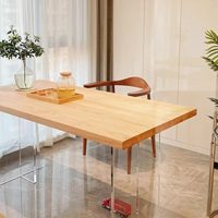Luxuriöser schwebender Esstisch aus Acryl und Massivholz |   Minimalistischer Handgefertigter Umweltfreundlicher Langlebiger Schreibtisch für Zuhause & Büro