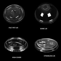 Tapas de Plástico PET con Forma de Oreja de Oso de Grado Alimenticio RTS de 89/90/93/98 mm, Tapas Desechables para Vasos de Smoothie Boba de 12 oz, Tapas para Botellas Ecológicas