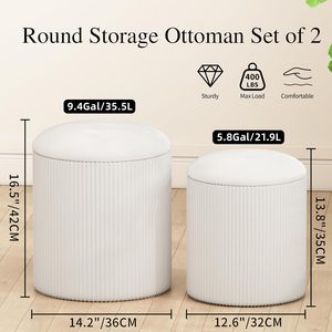 <span class=keywords><strong>Pouf</strong></span> nordique moderne en velours avec rangement <span class=keywords><strong>Pouf</strong></span> rond Repose-pieds pour salon chambre et dressing zones de vanité - Product Image 4