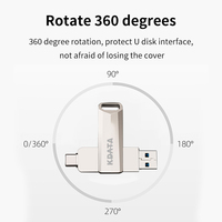 Clé USB cryptée en métal KDATA avec interface Type C, 32 Go, 64 Go, mémoire flash OTG, 128 Go, 256 Go, clé USB 3.2 Type-C