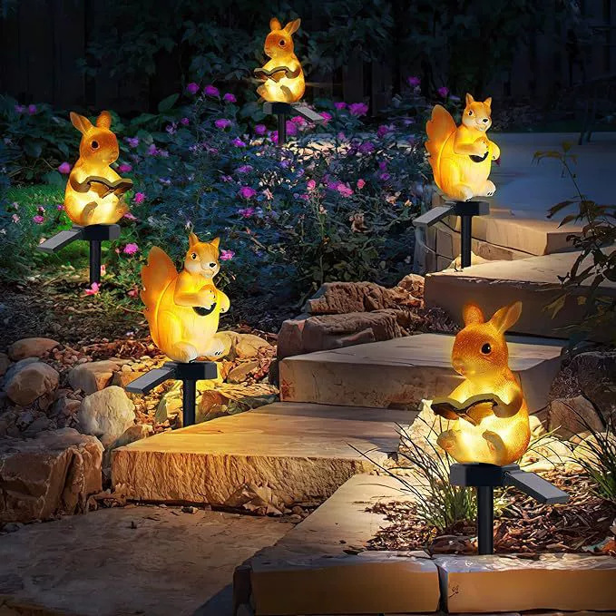 IP65 Resin Simulated Rabbit Animal Lamp LED Solar Ground Lamp for Outdoor Landscape Courtyard Garden Lawn Small Sizes
