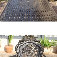 Ensemble de meubles de jardin en aluminium moulé pour extérieur, table et chaises, idéal pour villa, toit, terrasse, jardin, résistant à l'eau