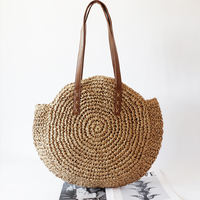Sac fourre-tout tissé en paille écologique personnalisé pour femme avec fermeture éclair, deux poignées, sac à main léger, sac de plage à la mode, vert