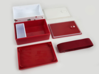 Boîte à lunch en plastique de qualité alimentaire à deux niveaux avec couvercle en plastique, micro-ondable, portable, légère, 2 compartiments, multifonctionnelle pour tous