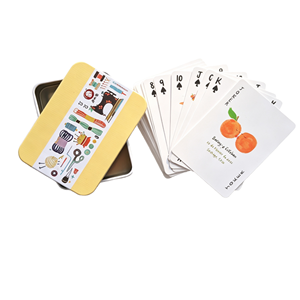 Impression personnalisée de cartes à jouer, cartes de poker en papier écologiques de luxe, portables, imprimées <span class=keywords><strong>avec</strong></span> boîte en métal, emballage élégant, jeu de table - Product Image 2