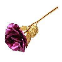 Roses galaxie en feuille d'or 24 carats 8,5 cm pour cadeau de la Saint-Valentin