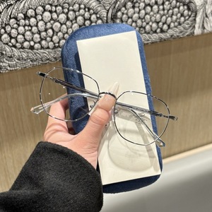 Monture de lunettes optiques carrées en métal 31239 unisexe, verres PC anti-lumière bleue, largeur moyenne, design hexagonal, origine Taizhou - Product Image 3