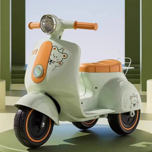 Triciclo eléctrico para niños, verde y naranja, de un solo motor, recargable, juguete para montar para niños de 1, 2 y 3 años - Product Image 1