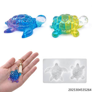 YS personnalisé bricolage cristal goutte colle résine époxy tortue rapatrié Marine porte-clés miroir Silicone moules porte-clés en plastique faisant des outils - Product Image 2