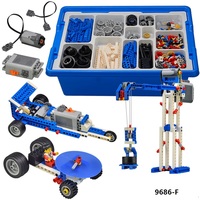 Juego de bloques de construcción modelo 73090b para niños, juguete de construcción con hoyuelos sellados en los extremos, Serie Técnica, 2x6x2, con fondo de peso, 9686