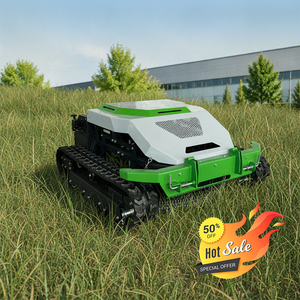 Livraison gratuite, tondeuse à gazon robotisée à chenilles en caoutchouc certifiée CE EPA, télécommande, tout-terrain, autopropulsée - Product Image 3