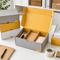 Boîtes en carton ondulé kraft pour ensemble bougie et bijoux avec insert crème lavande, pour boîtes en papier ondulé personnalisées avec boîte ondulée noire