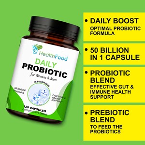 Cápsulas Probióticas Diarias de Buena Calidad, Apoyo Efectivo para la Salud Intestinal e Inmunológica y Bienestar General con Suplemento Dietético - Product Image 4