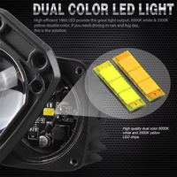 HYNBYZJ Super Bright 3in LED Work Off Road Light Yellow and White Driving Spot Fog Lamp for Car Truck SUV