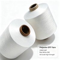 Fil de polyester DTY 150D 144F blanc brut, qualité SIM AA, haute résistance, pour tricotage et tissage