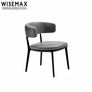 WISEMAX MÜBLER Nordischer Stil Luxus Restaurantmöbel gute Qualität Lederstuhl Aluminium-Esszimmerstuhl für Zuhause Esszimmer