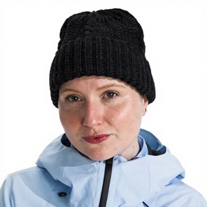 Gorro de Punto Negro para Mujer, con Logotipo Personalizado, Gorro de Invierno Cálido, Gorro de Punto Elástico Unisex al por Mayor - Product Image 1