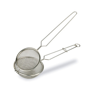 Infusore per tè a doppia rete metallica con manico lungo per la preparazione del tè sfuso - Product Image 1