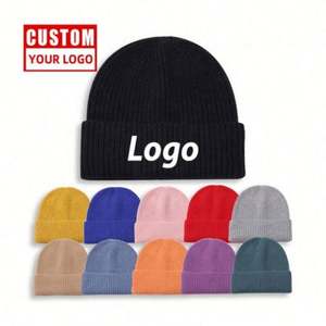 Wholesale Children's Custom Logo 100% Cotton/Nylon Woven Jacquard Knitted Beanie with Flat Embroidery for Automotive Use - Product Image 1