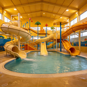 Structure de jeu aquatique en spirale pour centre de loisirs, toboggan aquatique personnalisé pour <span class=keywords><strong>piscine</strong></span> - Product Image 1