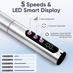 Machine à <span class=keywords><strong>ongles</strong></span> portable rechargeable, moteur puissant 35000 tr/min, polisseuse à <span class=keywords><strong>ongles</strong></span> électrique avec fonctionnalités améliorées - Product Image 4