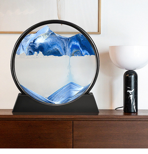 Tournant soufflé verre <span class=keywords><strong>sablier</strong></span> sable 7 pouces 3D mobile mer profonde <span class=keywords><strong>paysage</strong></span> Art noir cadre sable peinture - Product Image 6