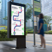 Kiosque d'affichage vertical sur pied LED extérieur 6000 Nits, panneau publicitaire commercial