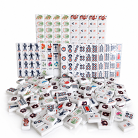 Alumni Pride Set Mahjong Amerika Mewah 1.44 Inci Ubin Akrilik Putih 160 PCS Tema Hari Pertandingan Kampus Oranye Navy Portabel