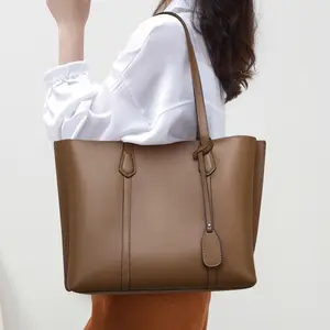 Yeni stil hakiki deri kadın askılı omuz çantası büyük kapasiteli sepet alışveriş çantası niş tasarım kadın çanta