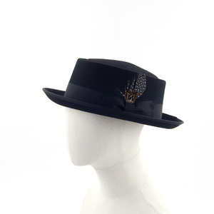 Chapeaux <span class=keywords><strong>Porkpie</strong></span> en feutre 100 % laine australienne LiHua pour hommes et femmes, multicolores, couleur personnalisable, pour usage quotidien, décontracté ou de fête - Product Image 4