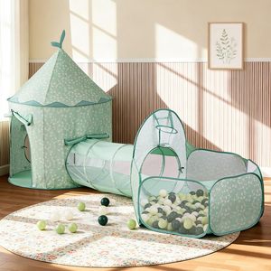 Tente château pour enfants en tissu doux, sûr et durable, imprimé étoiles, esthétique unisexe, pour chambre et salle de jeux, pour bébés, tout-petits, filles et garçons - Product Image 1