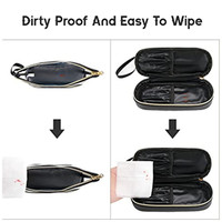 Organisateur en PU double couche Étui de maquillage de voyage étanche à la mode avec fermeture à glissière Capacité 3-6L Sac de beauté pour le stockage des cosmétiques