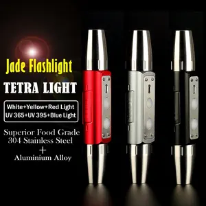 Gems Torch 6 Color Light 2.0 USB Rechargeable Stainless Jade LED Flashlight