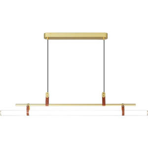 Minimalist Black Leather Belt Pendant <b>Ceiling</b> Chandelier Long Bar with Oval Shape <b>for</b> Kitchen Island - Product Image 5