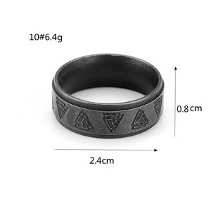 yunnique North European Vintage Men Stainless Steel <b>Ring</b> With Viking Triangle Symbol Geometric Design Hip Hop Style Gift Jewelry - Product Image 5