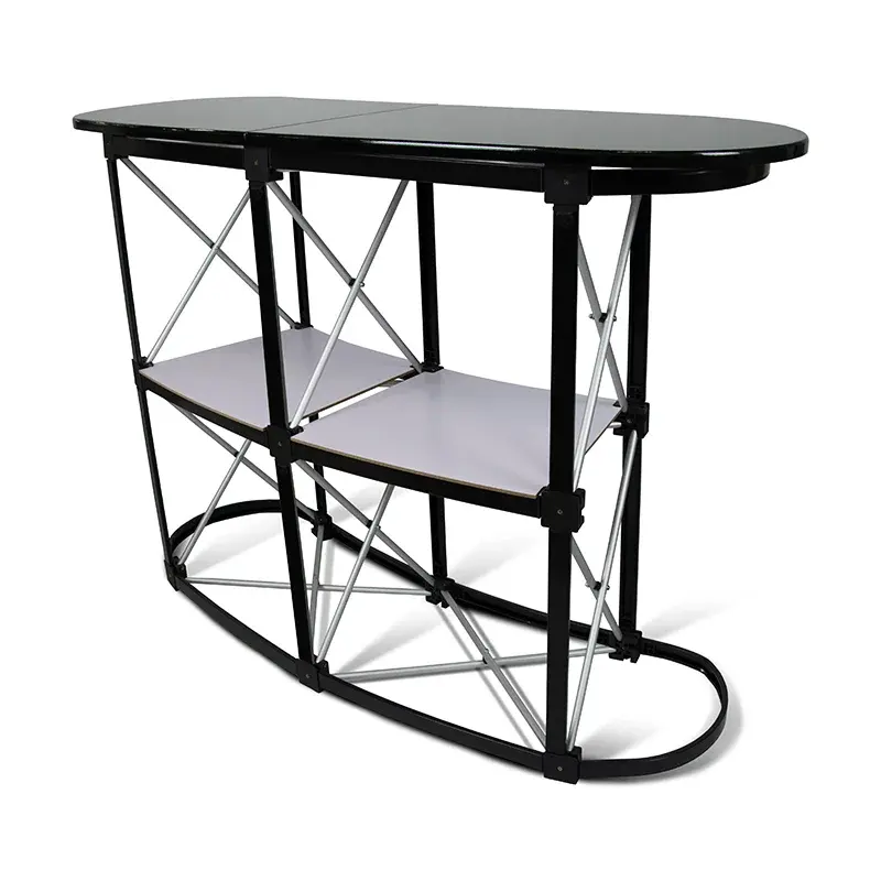 Table de comptoir portable en aluminium de réception d'exposition de prix usine pour stand de salon