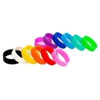 Bagues de doigt en silicone multicolores et colorées, élastiques, disponibles en stock, impression personnalisée possible