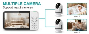 Monitor para Bebés KT567W con IA, Pantalla de 5 Pulgadas, Cámara HD 720P, WiFi, Videocámara para Niñera, Aplicación Tuya, 5000mAh, Audio Bidireccional, Pan-Tilt-Zoom, VOX - Product Image 2