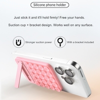 Support de téléphone à ventouse en silicone avec logo personnalisé, 25 ventouses, support détachable, poignée adhésive pour téléphone, mains libres pour selfies et vidéos